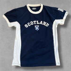 Adult Scotland Football Jersey Soccer Navy Blue & White Vintage Retro XL T-shirt
